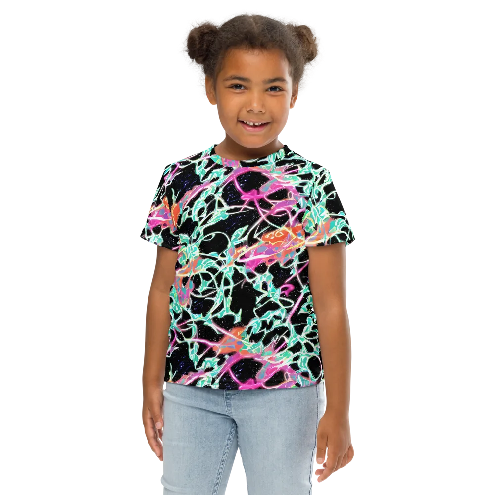 Pixel Lagoon on Kids Crew Neck T-Shirt — Front