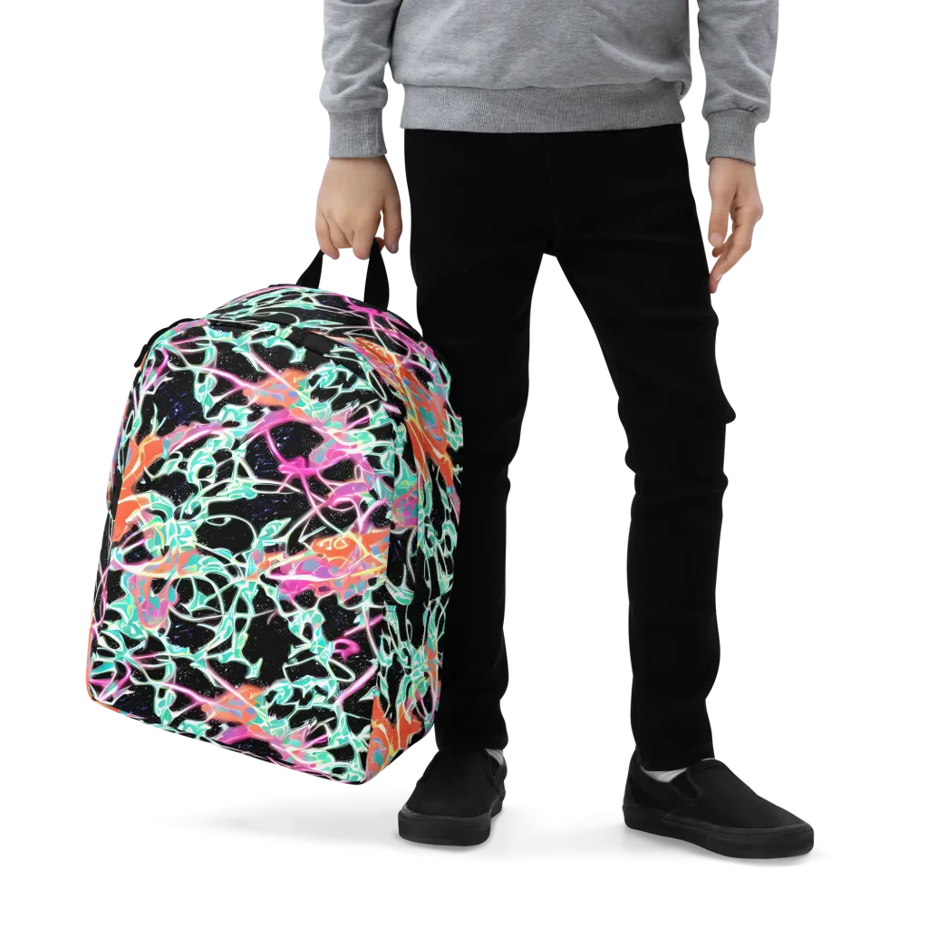 Pixel Lagoon on Minimalist Backpack — Zoomed-in