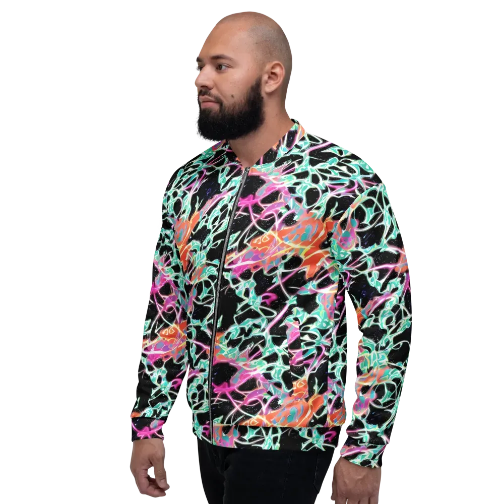 Pixel Lagoon on Bomber Jacket — Left