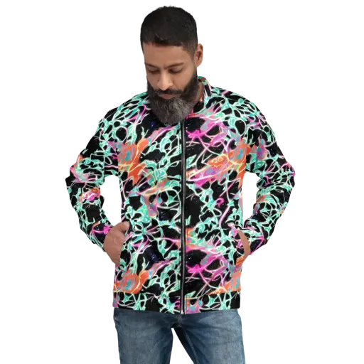 Pixel Lagoon on a Bomber Jacket