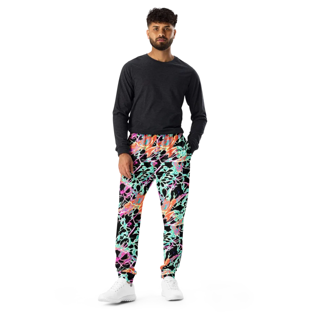 Pixel Lagoon on Men's Joggers — Front