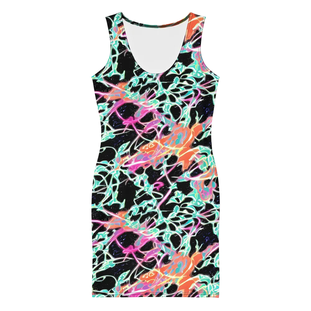 Pixel Lagoon on Bodycon Dress — Front