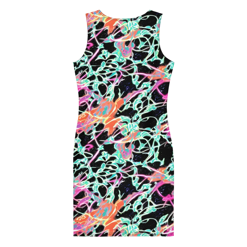Pixel Lagoon on Bodycon Dress — Back