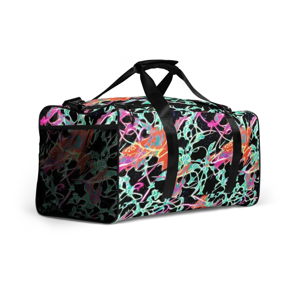 Pixel Lagoon on Duffle Bag — Right Front