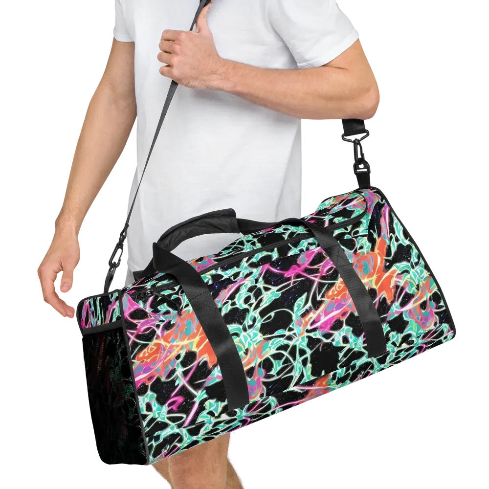 Pixel Lagoon on Duffle Bag — Right Front