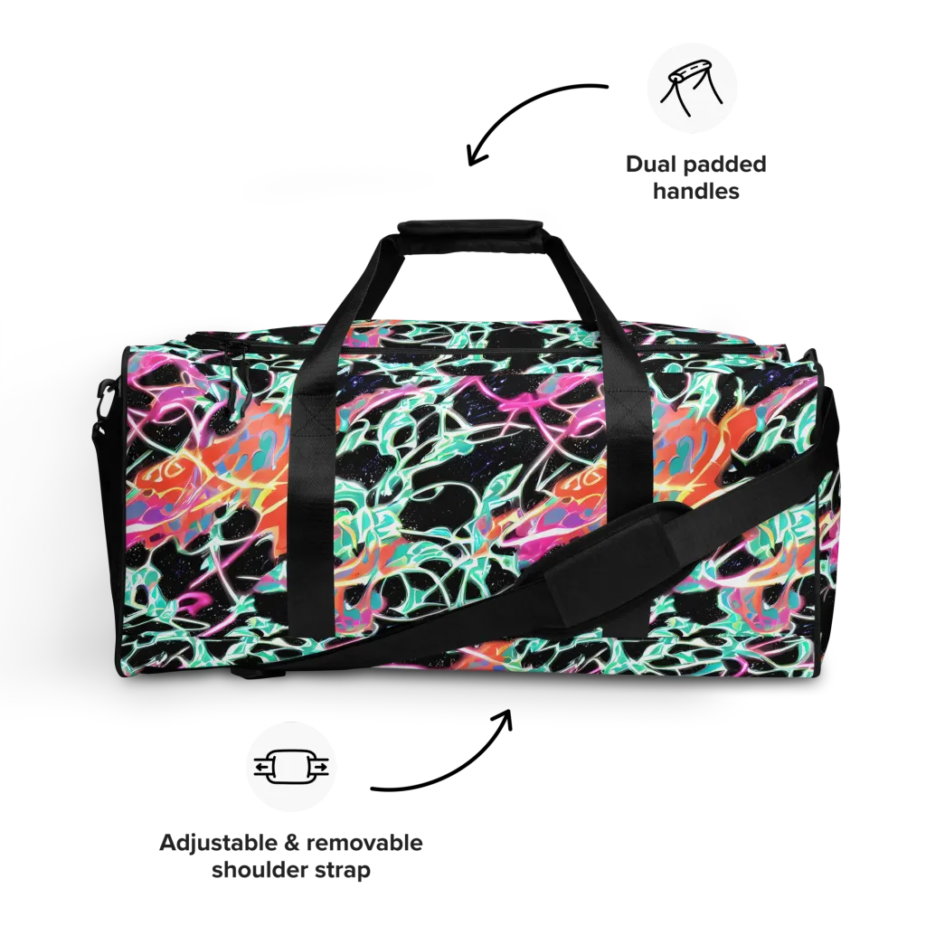 Pixel Lagoon on Duffle Bag — Front