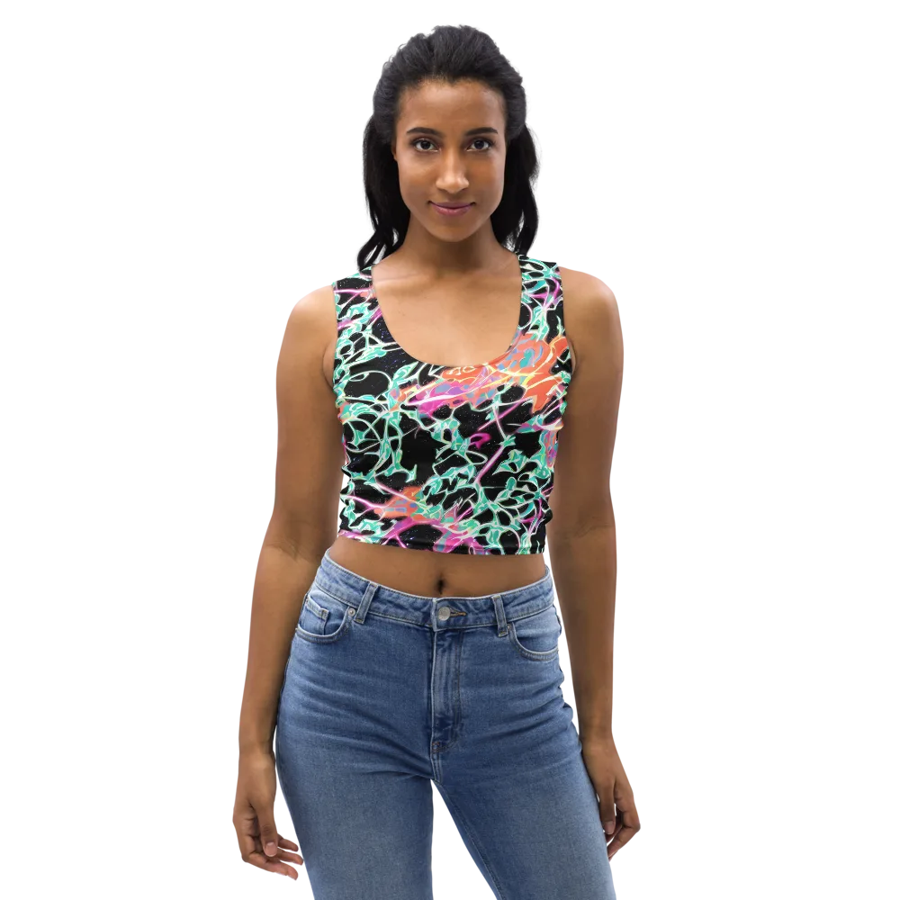 Pixel Lagoon on Crop Top — Front