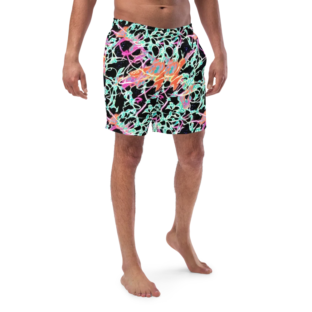 Pixel Lagoon on Swim Trunks — Front