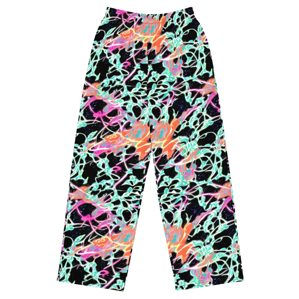 Pixel Lagoon on Wide-Leg Pants — Front