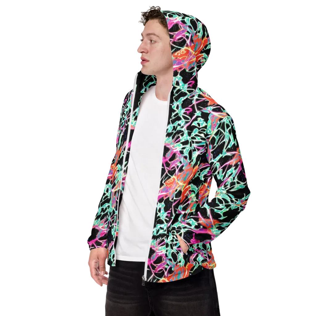 Pixel Lagoon on Men's Windbreaker — Left Front
