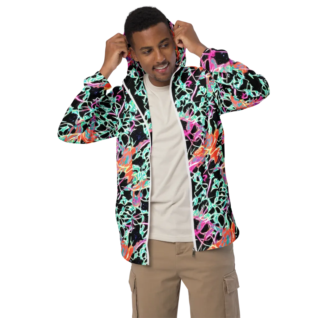 Pixel Lagoon on Men's Windbreaker — Front