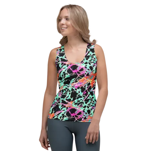 Pixel Lagoon on a Women's Tank Top