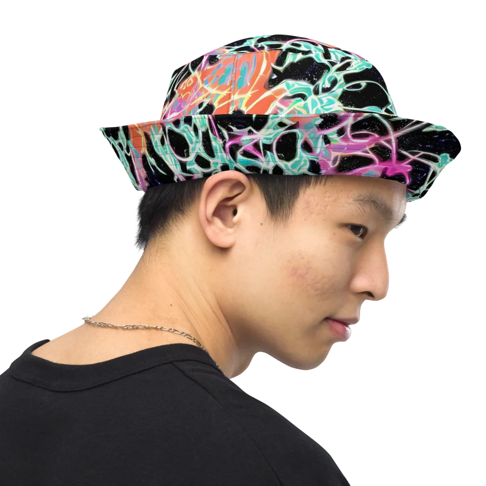 Pixel Lagoon on Reversible Bucket Hat — Right Outside