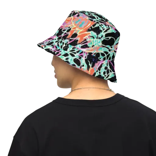 Pixel Lagoon on a Reversible Bucket Hat
