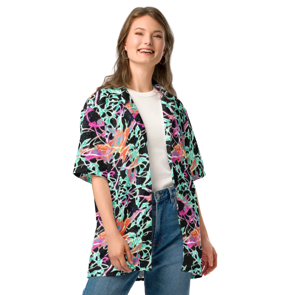 Pixel Lagoon on Button Shirt — Front