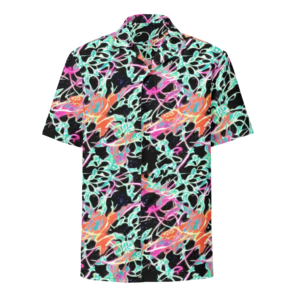 Pixel Lagoon on Button Shirt — Front
