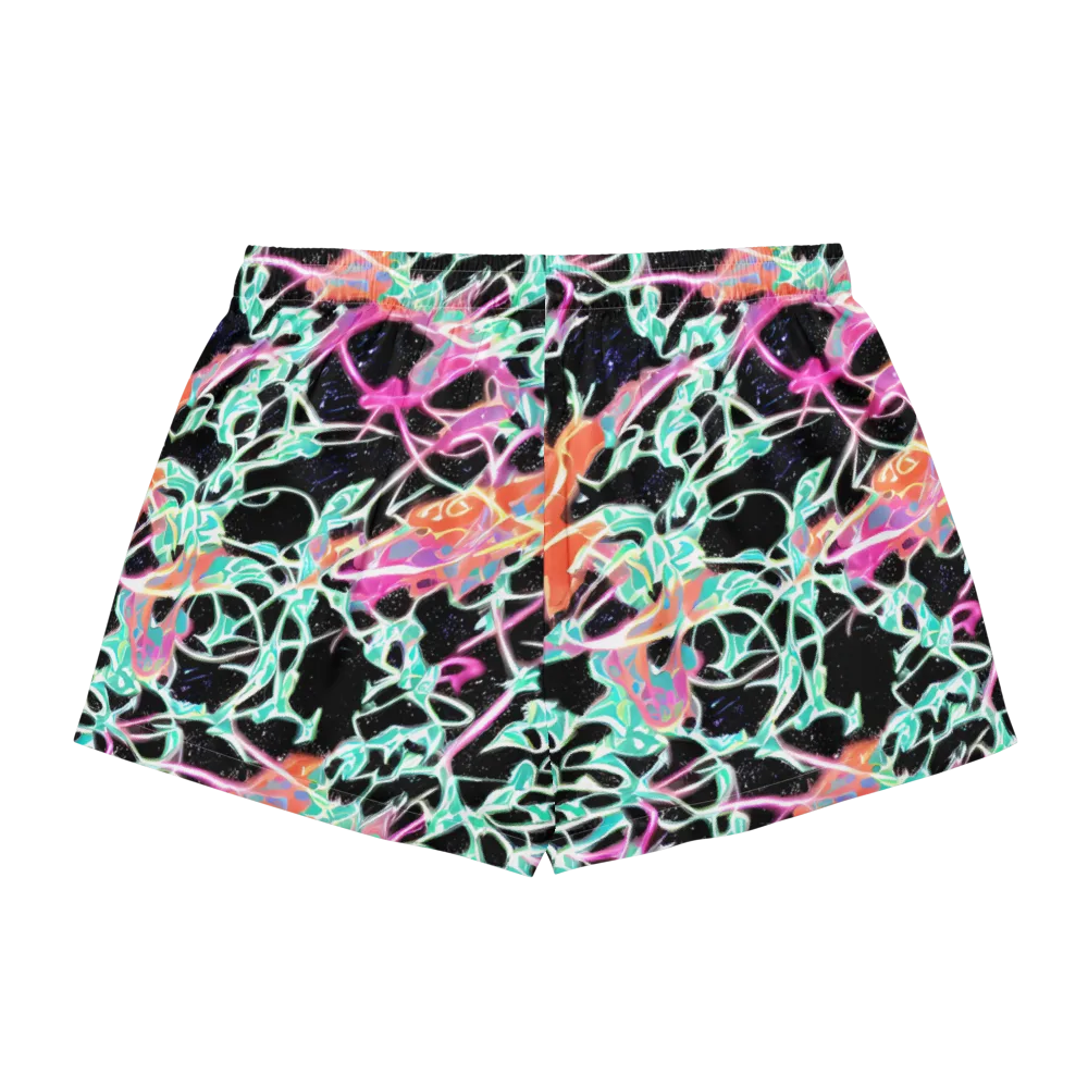 Pixel Lagoon on Women's Pajama Shorts — Back
