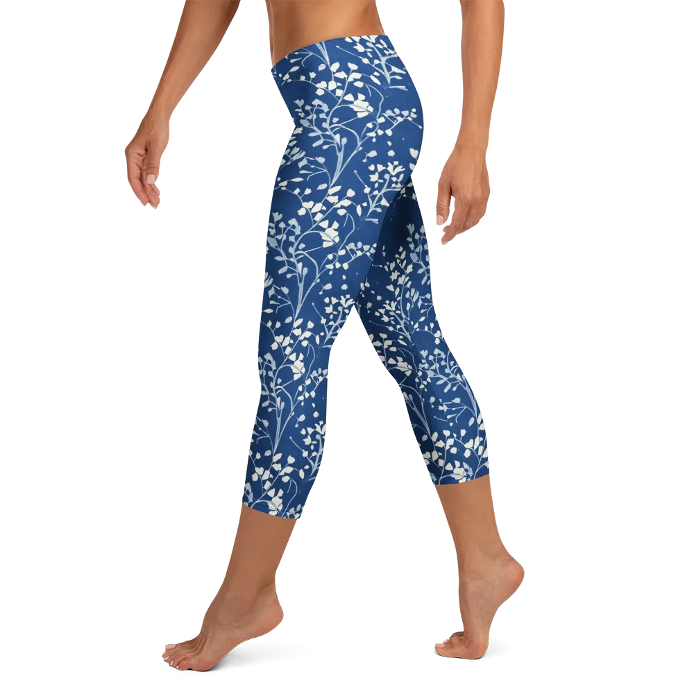 Indigo Reverie on Capri Leggings — Left