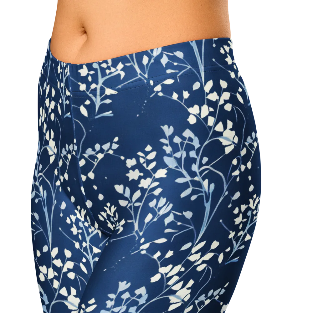 Indigo Reverie on Capri Leggings — Zoomed-in