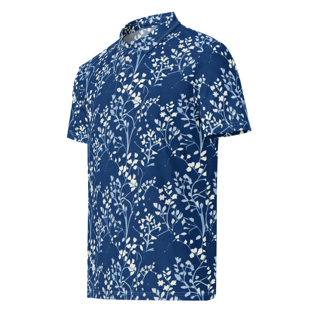 Indigo Reverie on Men's Slim Fit Polo Shirt — Left Front