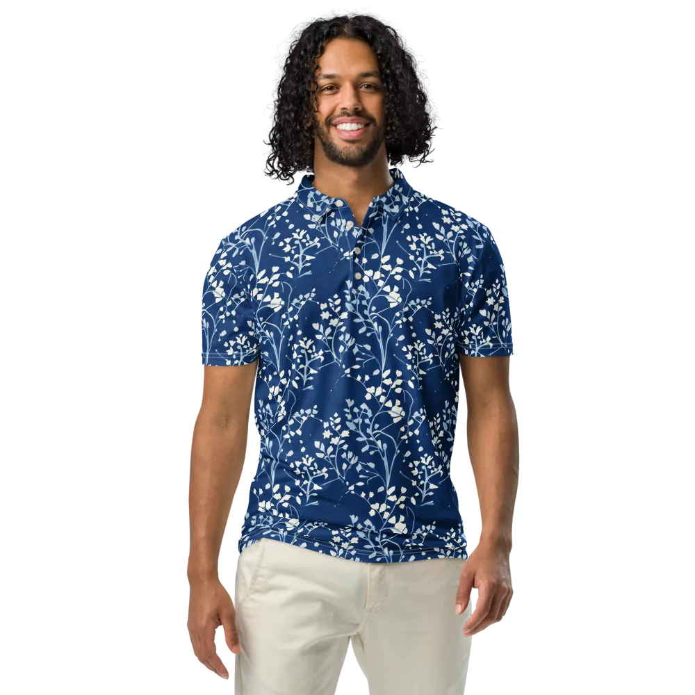 Indigo Reverie on Men's Slim Fit Polo Shirt — Front