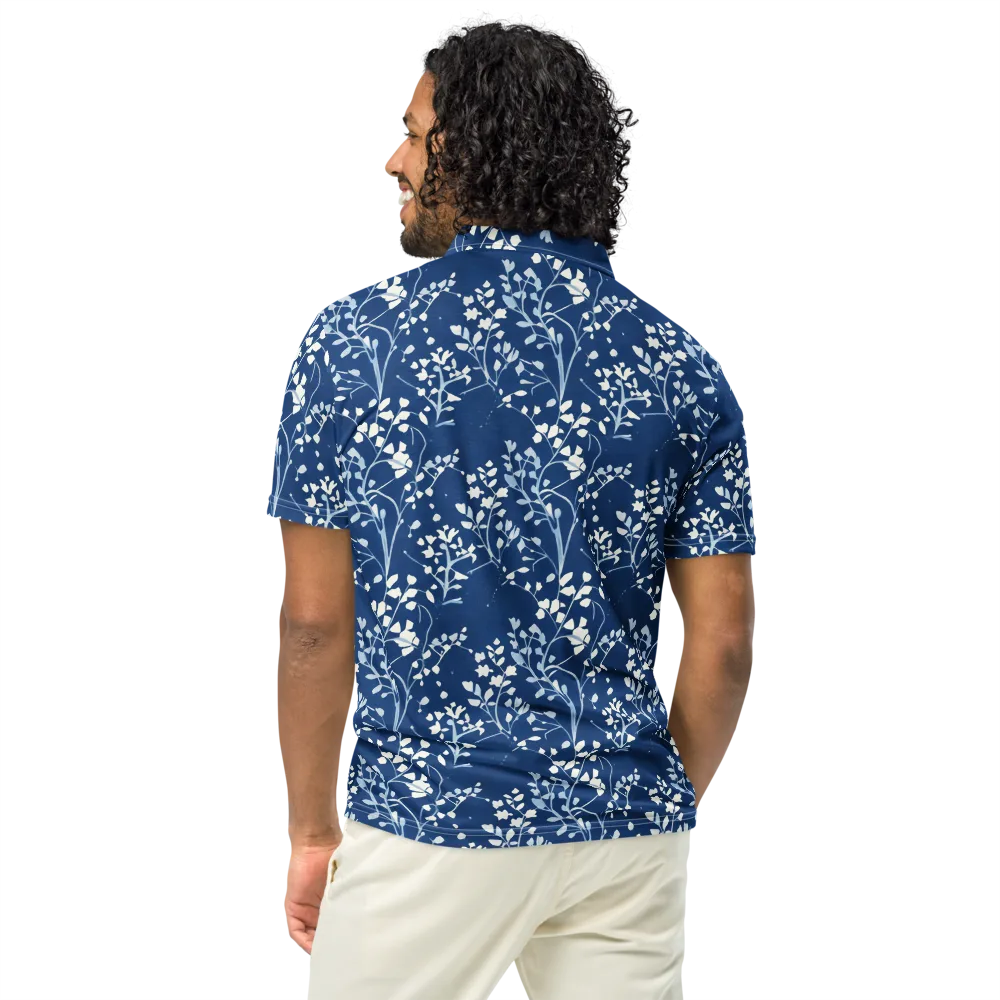 Indigo Reverie on Men's Slim Fit Polo Shirt — Back