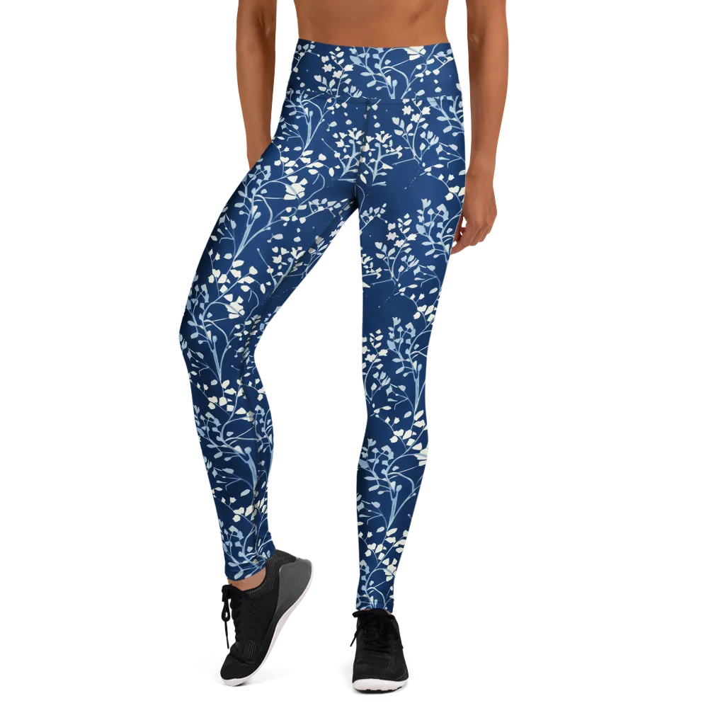 Indigo Reverie on Yoga Leggings — Front