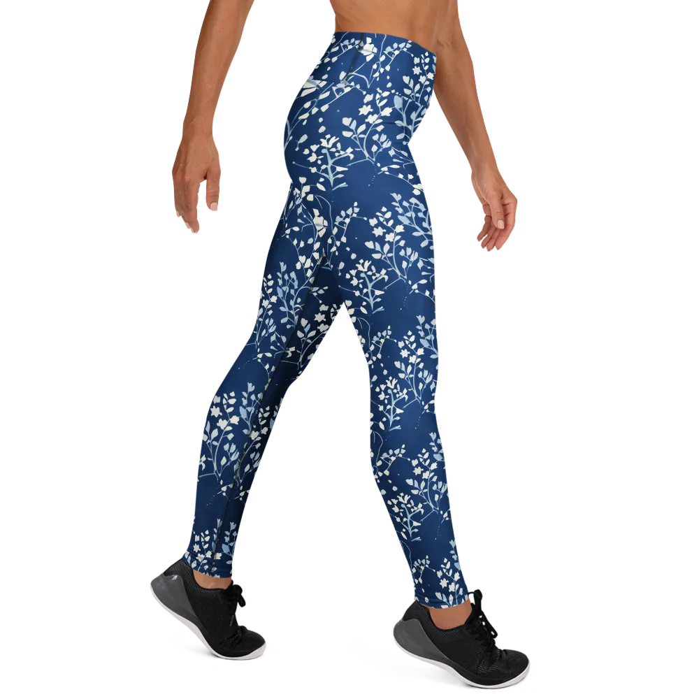 Indigo Reverie on Yoga Leggings — Right