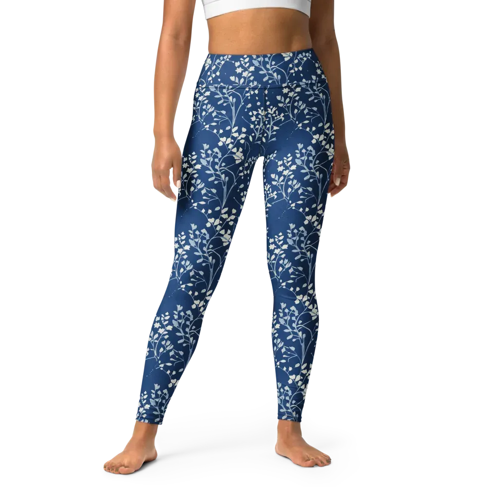 Indigo Reverie on Yoga Leggings — Front
