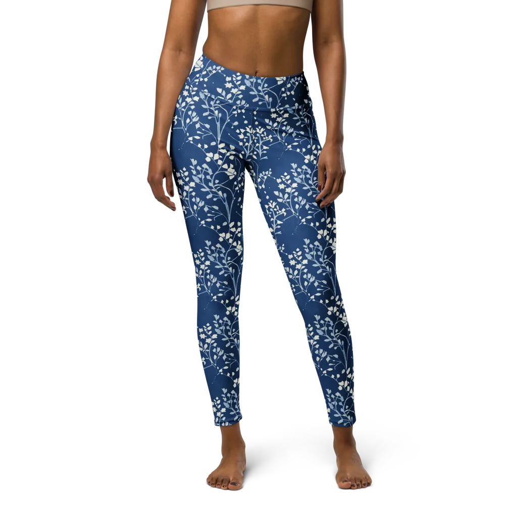 Indigo Reverie on Yoga Leggings — Front