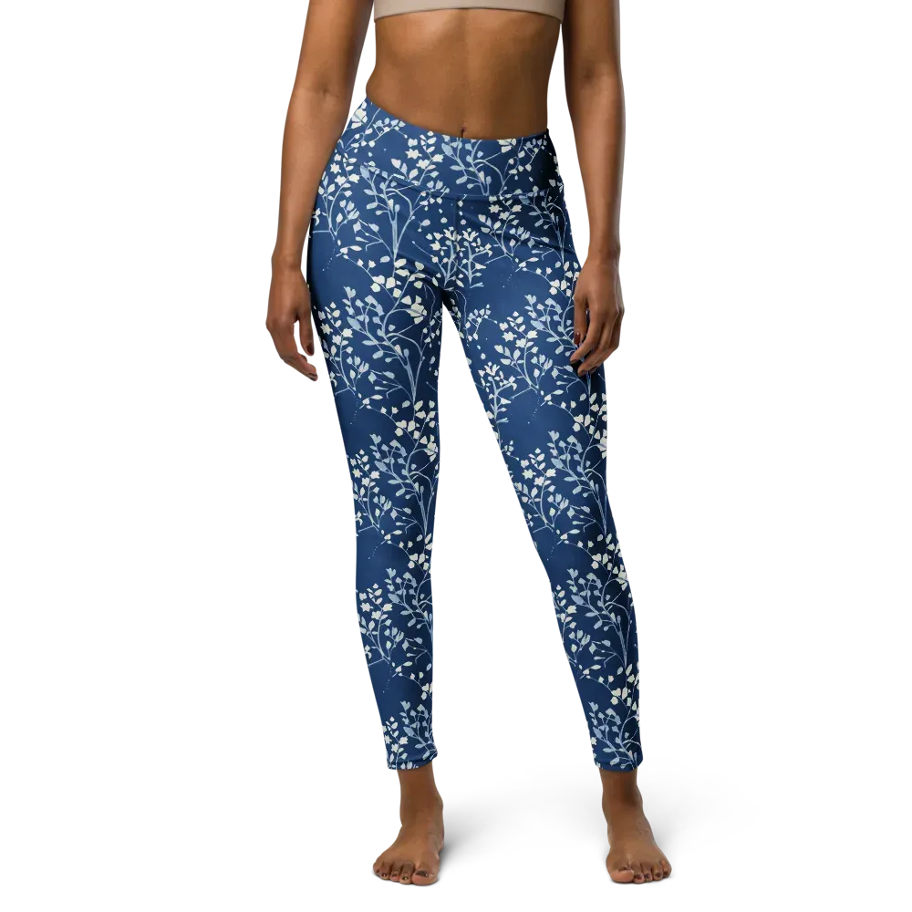 Indigo Reverie on Yoga Leggings — Front