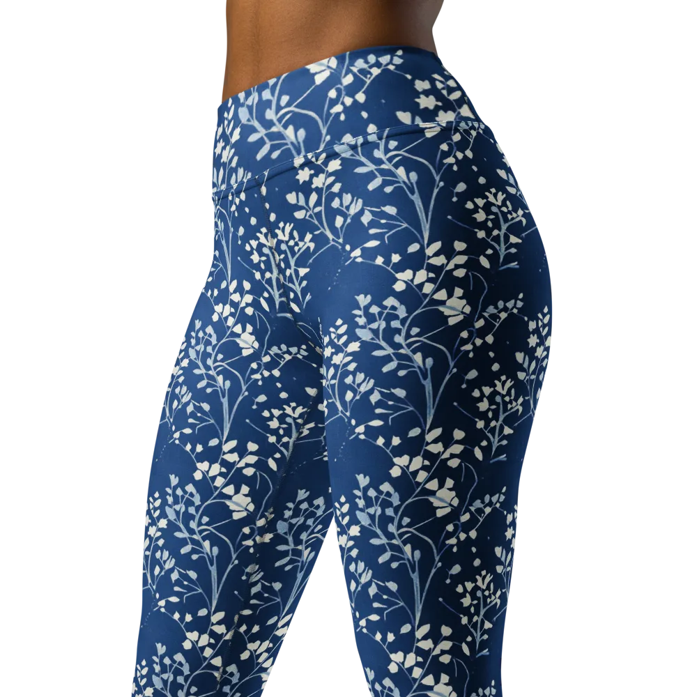 Indigo Reverie on Yoga Leggings — Left Front
