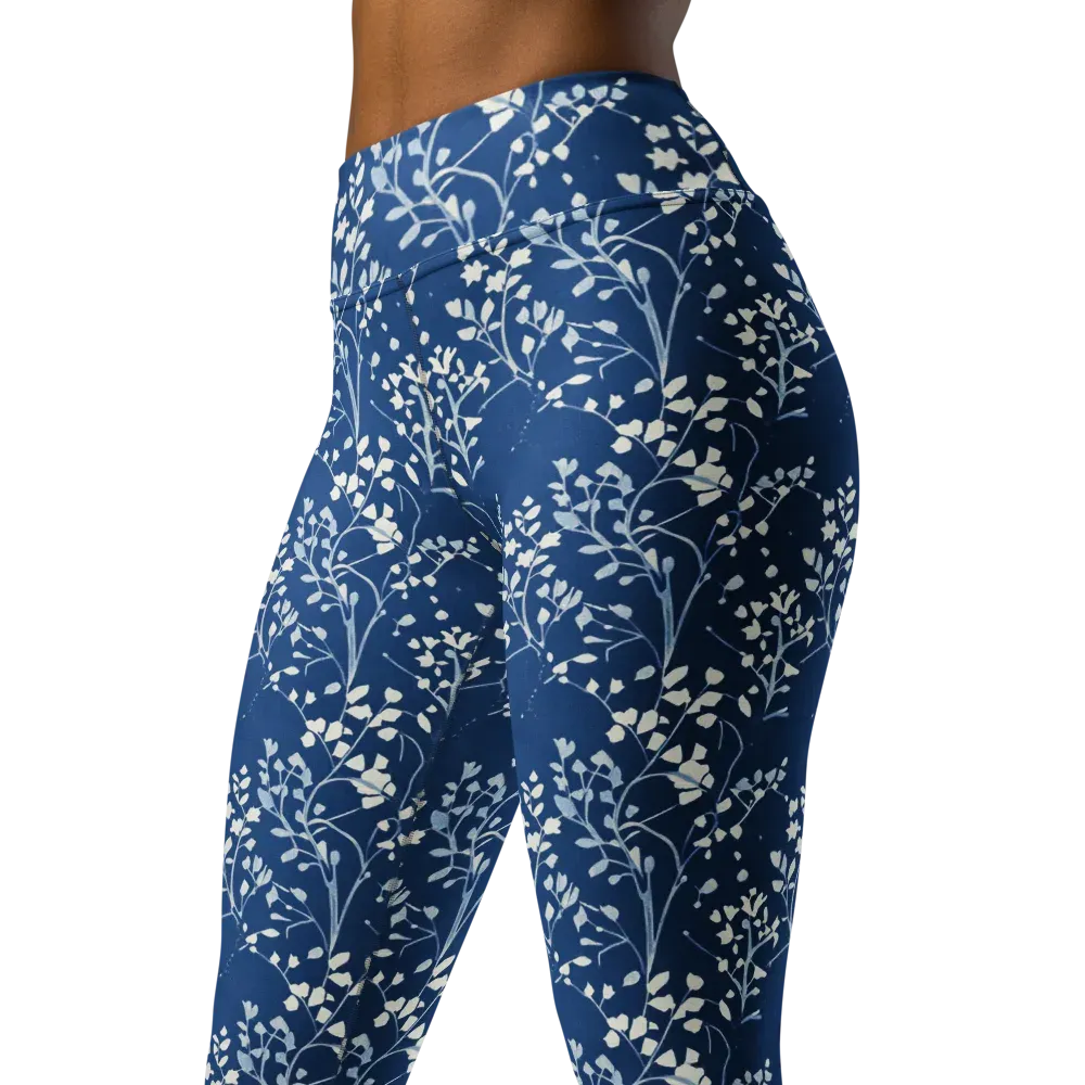 Indigo Reverie on Yoga Leggings — Left Front