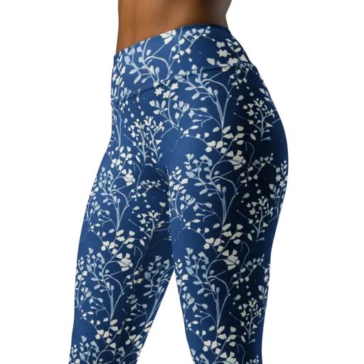 Indigo Reverie on a Yoga Leggings