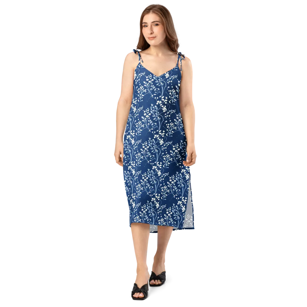 Indigo Reverie on Slip Dress — Front