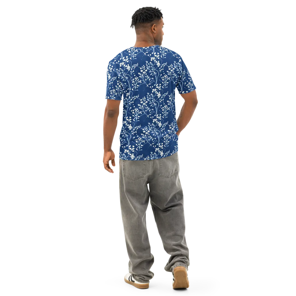 Indigo Reverie on Men's Cotton Crew Neck T-Shirt — Back