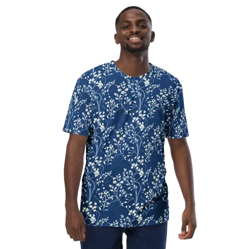 Indigo Reverie on a Men's Crew Neck T-Shirt