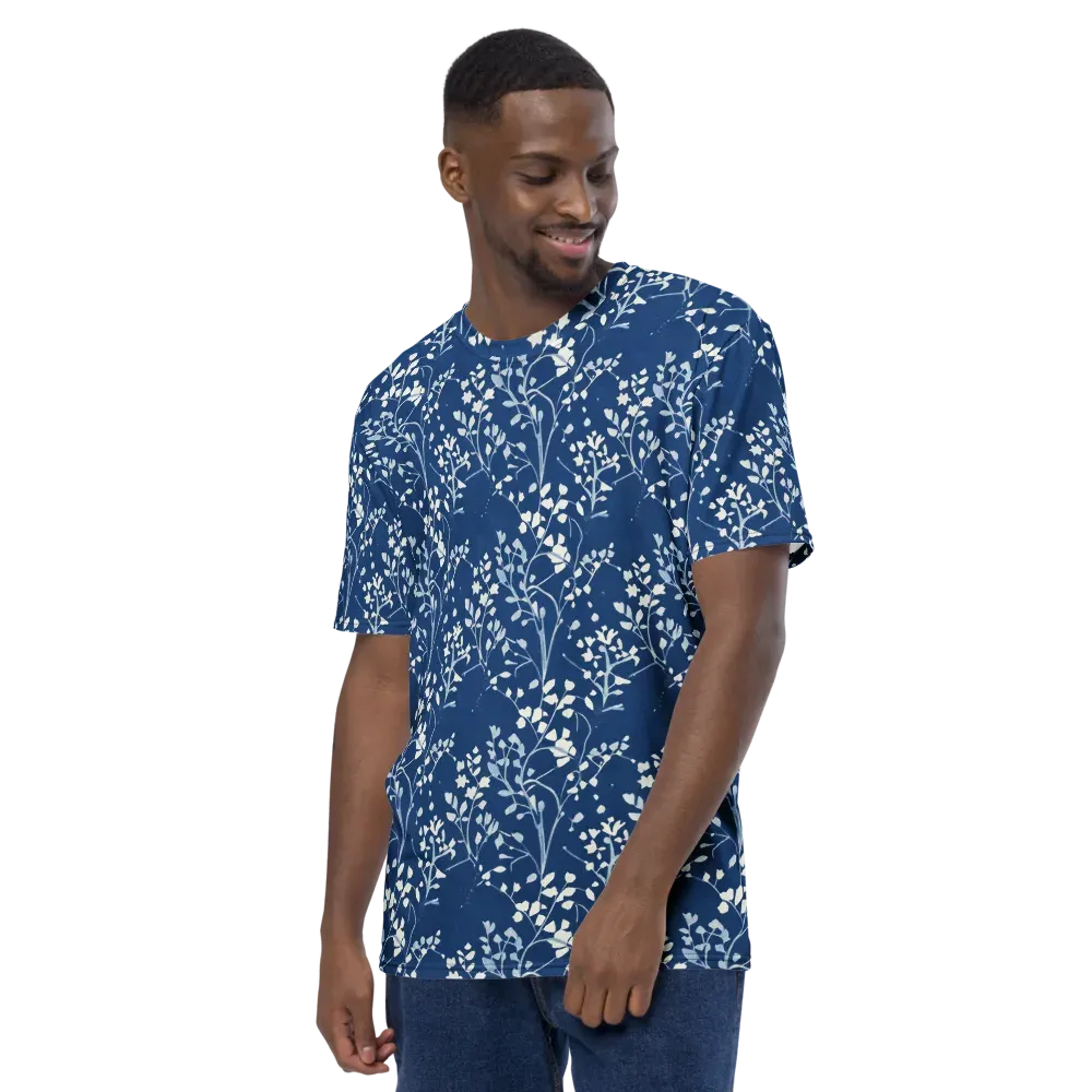 Indigo Reverie on Men's Crew Neck T-Shirt — Left