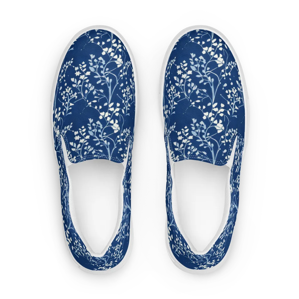 Indigo Reverie on Men's Slip-On Canvas Shoes — Front