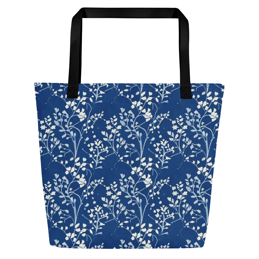 Indigo Reverie on Large Tote Bag W/ Pocket — Front