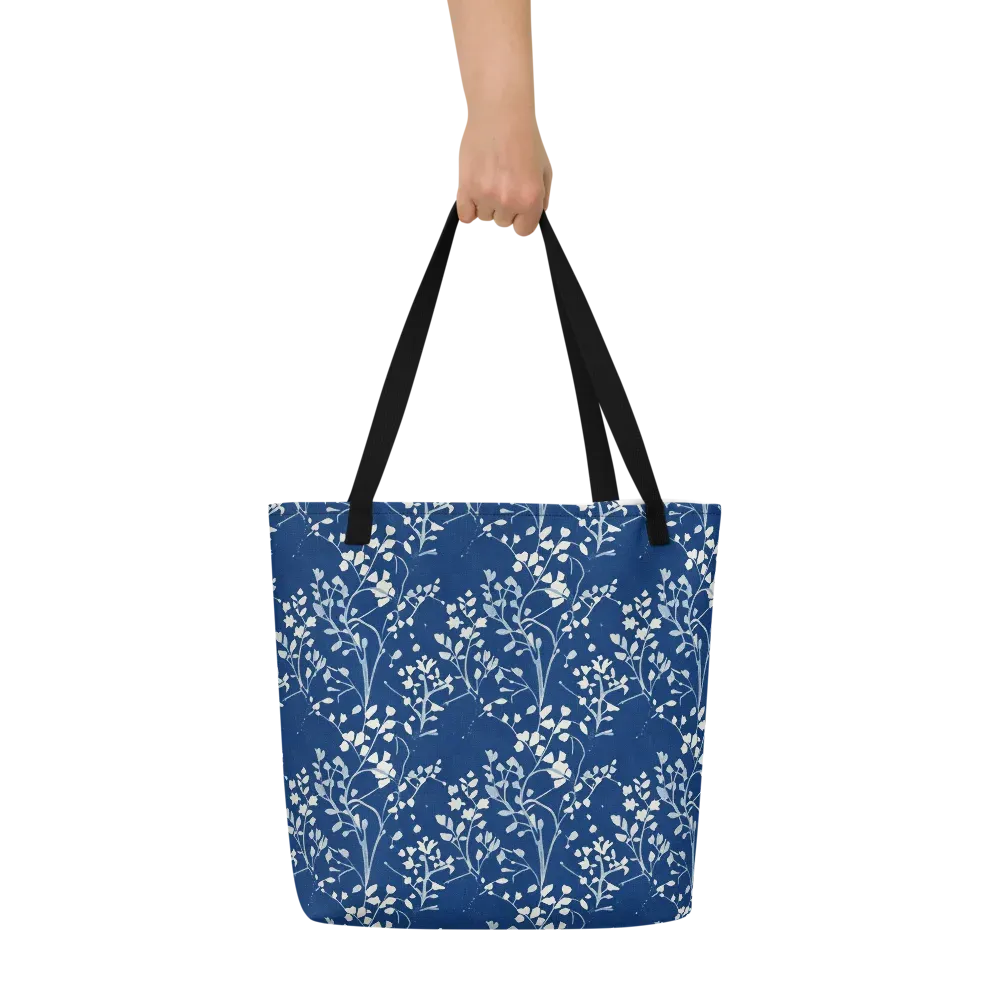 Indigo Reverie on Large Tote Bag W/ Pocket — Front