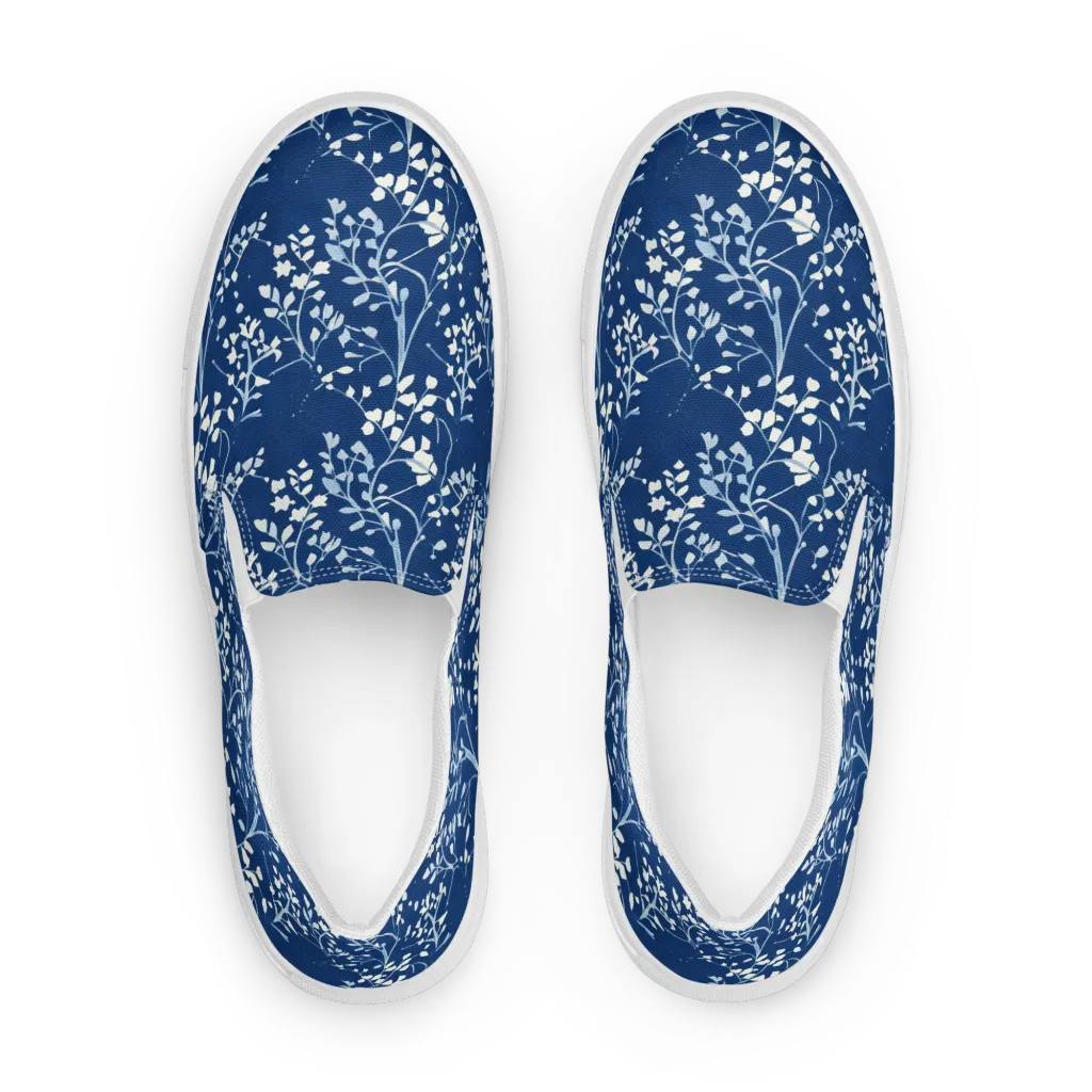 Indigo Reverie on Women's Slip-On Canvas Shoes — Front