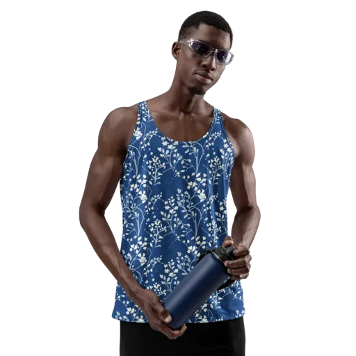 Indigo Reverie on a Men's Tank Top