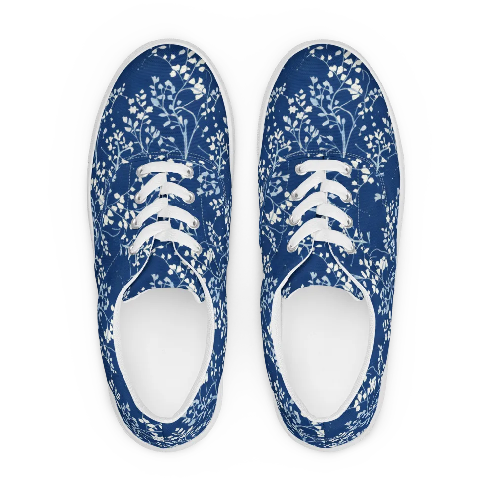 Indigo Reverie on Men's Lace-Up Canvas Shoes — Front