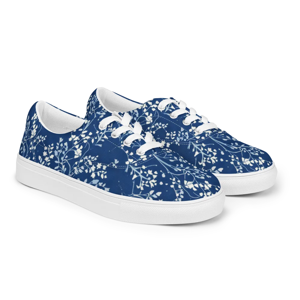 Indigo Reverie on Men's Lace-Up Canvas Shoes — Right Front