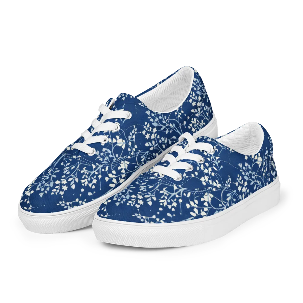 Indigo Reverie on Men's Lace-Up Canvas Shoes — Left Front