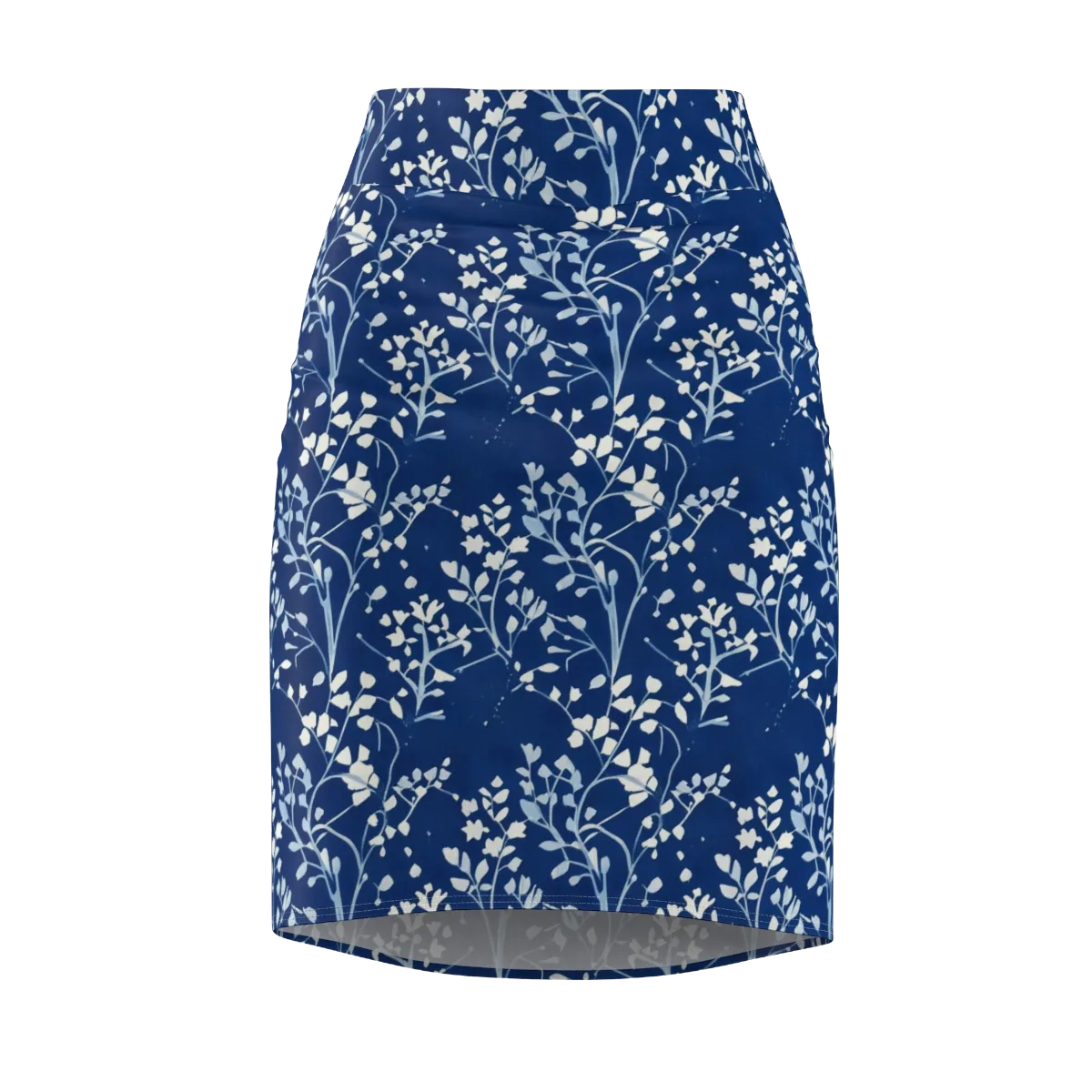 Indigo Reverie on Pencil Skirt — Front