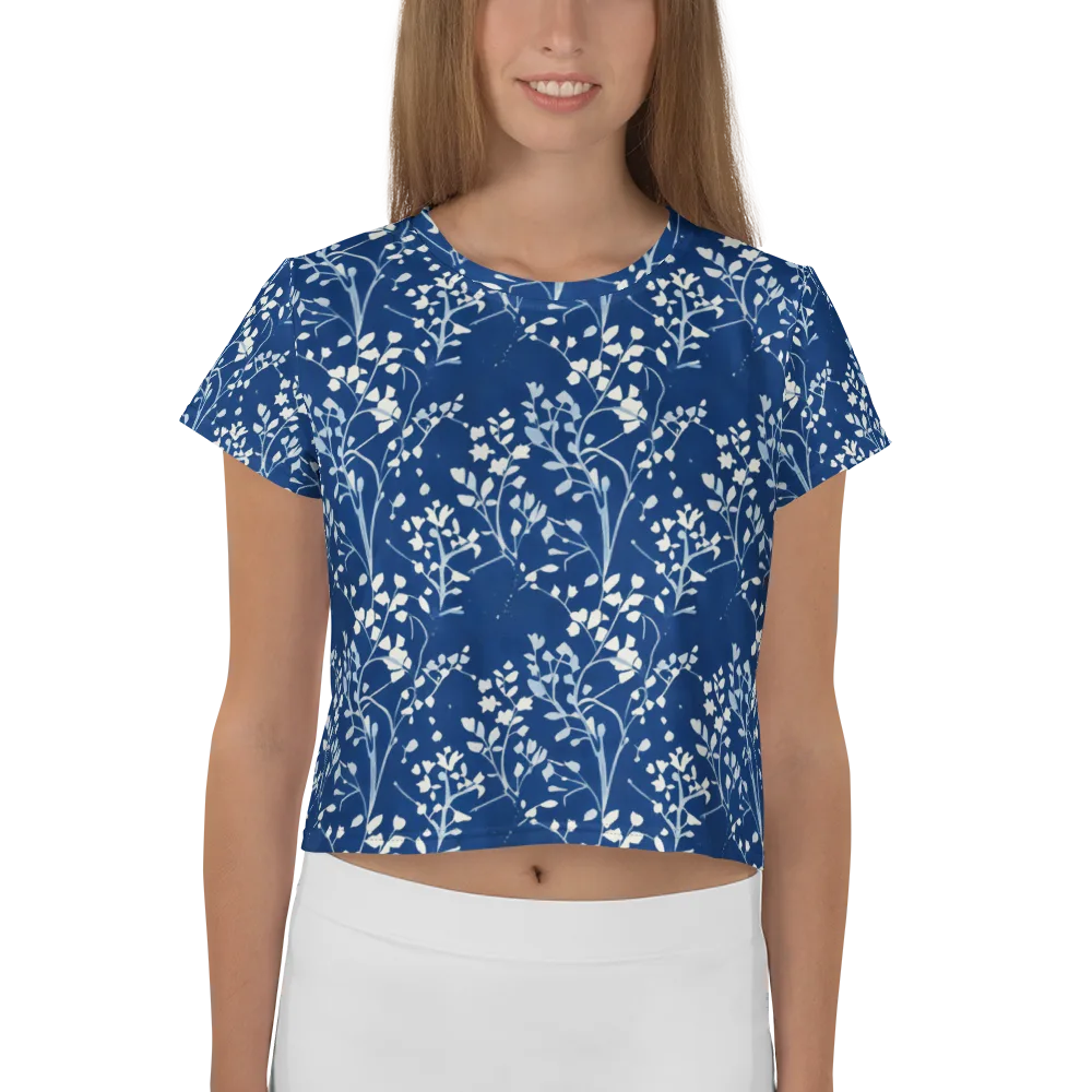 Indigo Reverie on Crop Tee — Front