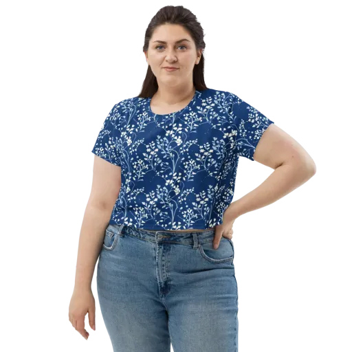 Indigo Reverie on a Crop Tee