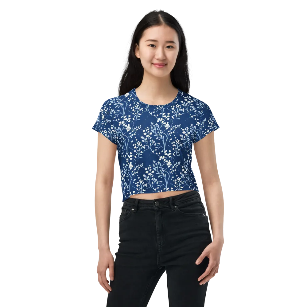 Indigo Reverie on Crop Tee — Front